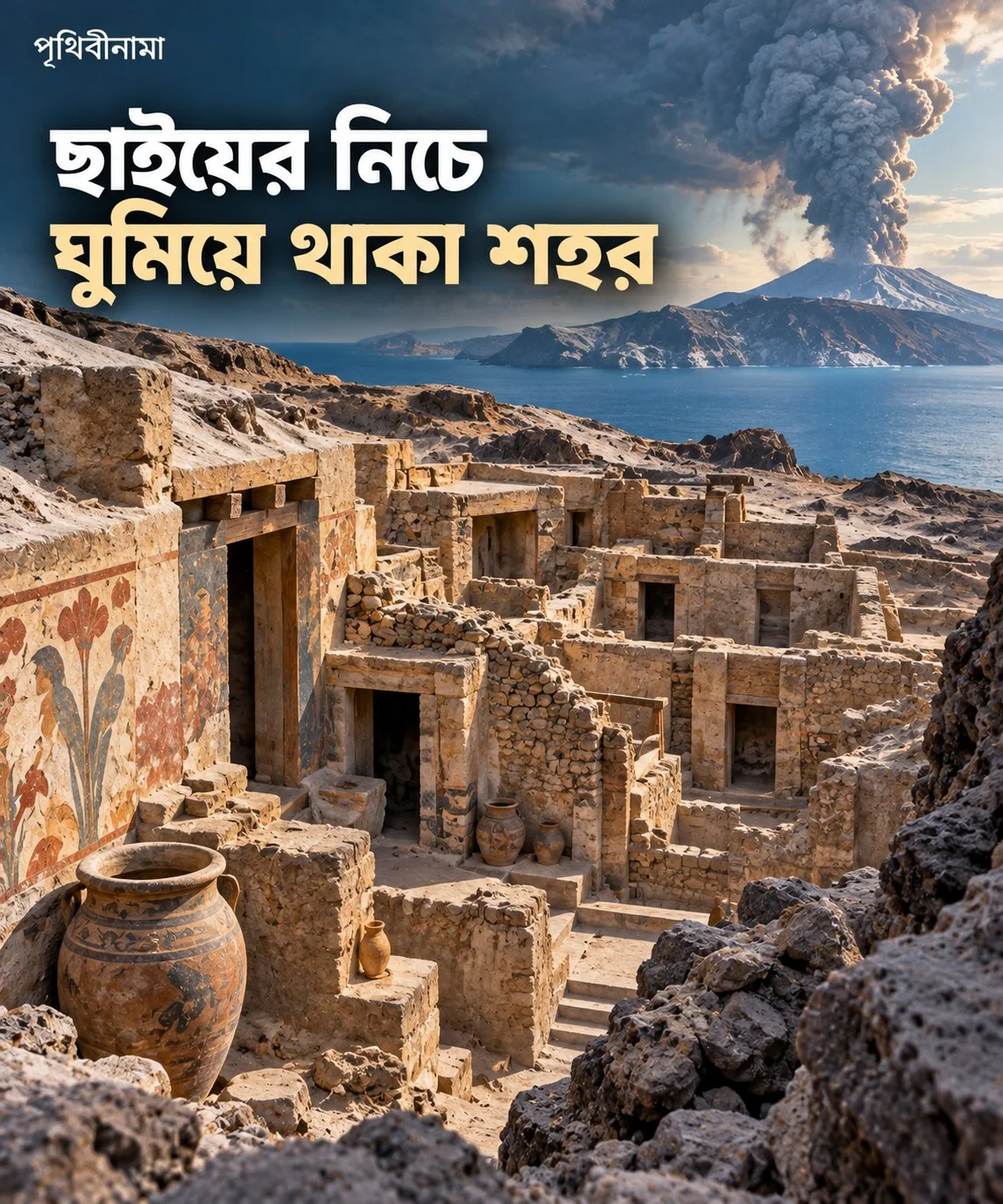 আগ্নেয়গিরির ছাইয়ের নিচে ঘুমিয়ে থাকা ৩,৬০০ বছরের পুরোনো শহর — নিবন্ধের চিত্র
