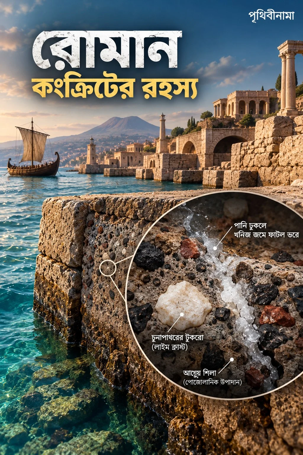 দুই হাজার বছর টিকে থাকা রোমান কংক্রিটের রহস্য কী? — নিবন্ধের চিত্র