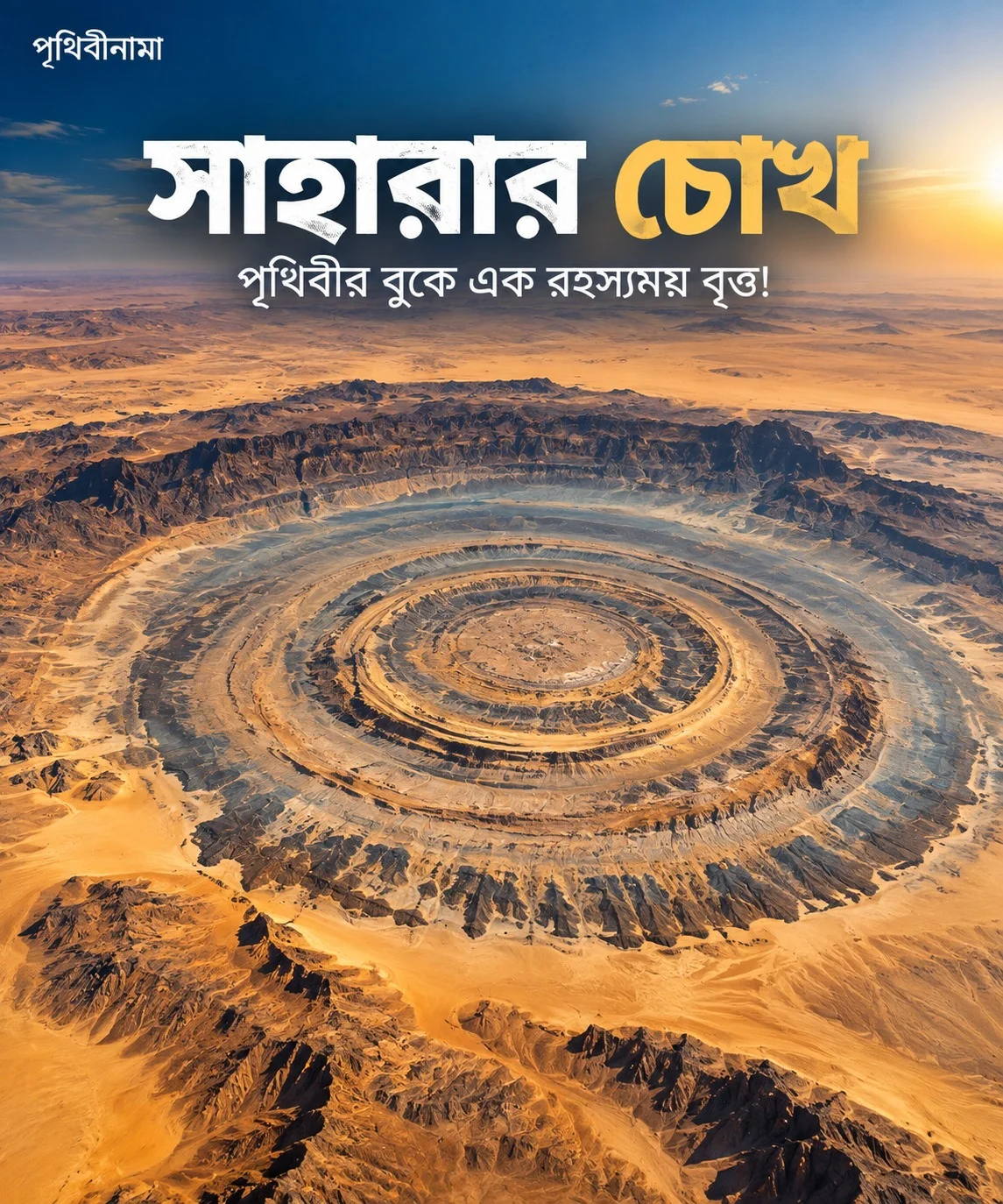 সাহারার চোখ: মহাকাশ থেকে দেখা এই বিশাল বৃত্ত আসলে কী? — নিবন্ধের চিত্র