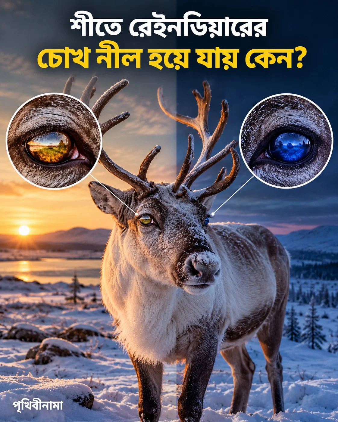 শীতে রেইনডিয়ারের চোখ নীল হয়ে যায় কেন? — নিবন্ধের চিত্র