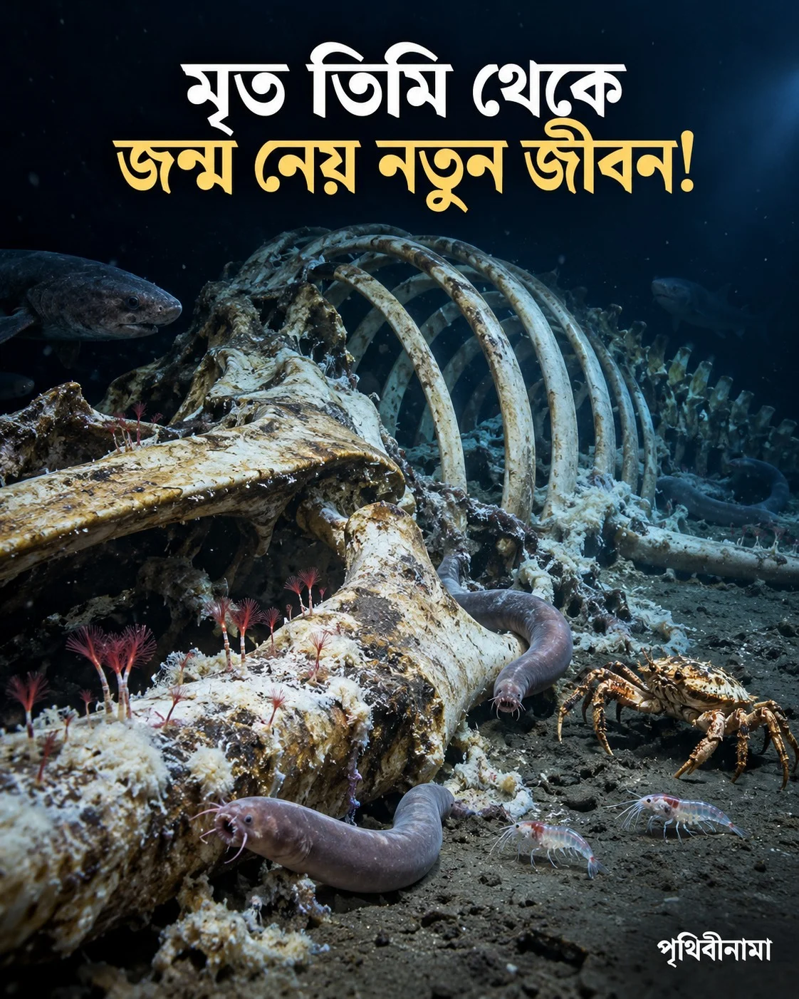 মৃত তিমি থেকে জন্ম নেয় নতুন জীবন! — নিবন্ধের চিত্র