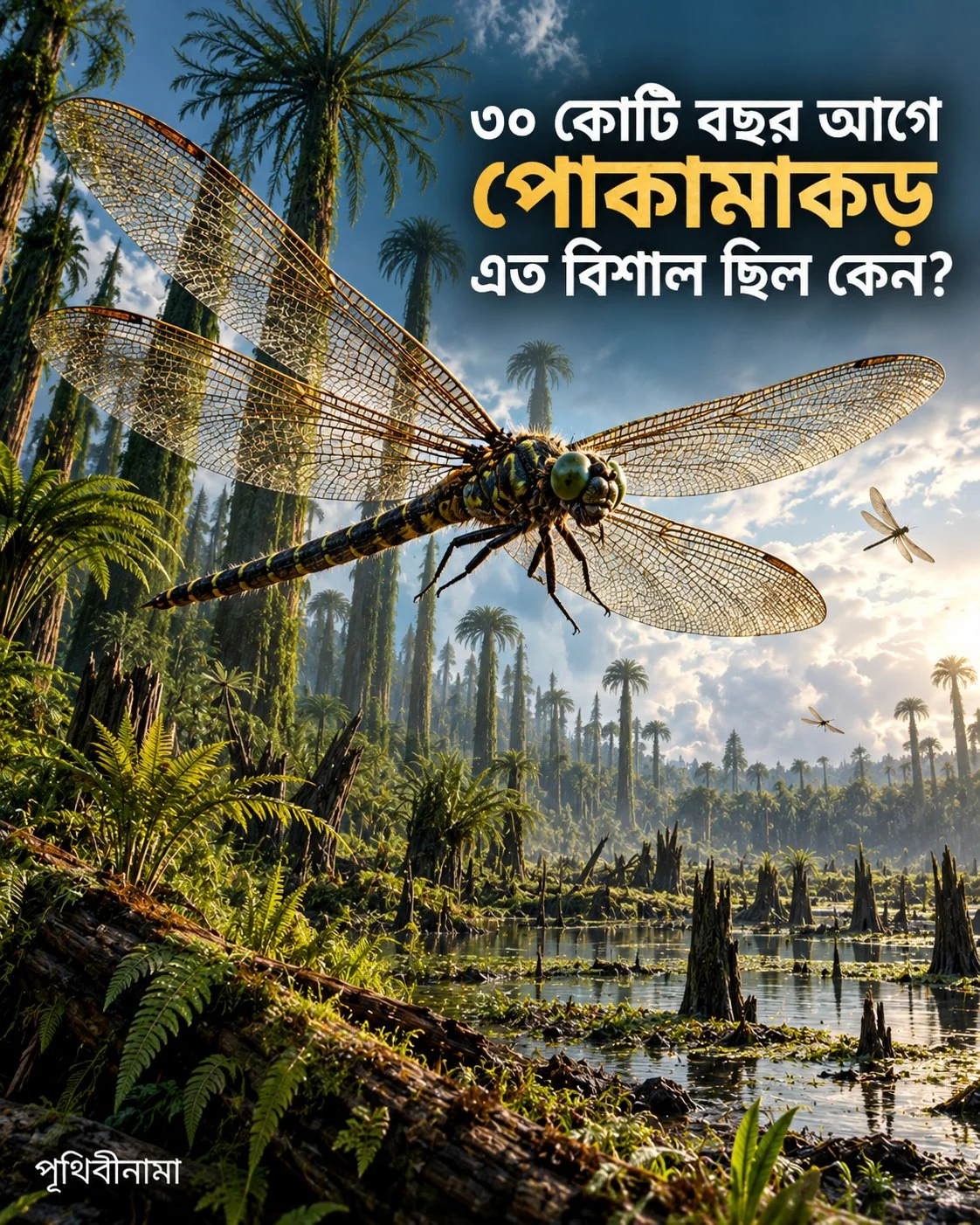 ৩০ কোটি বছর আগে পোকামাকড় এত বিশাল ছিল কেন? — নিবন্ধের চিত্র