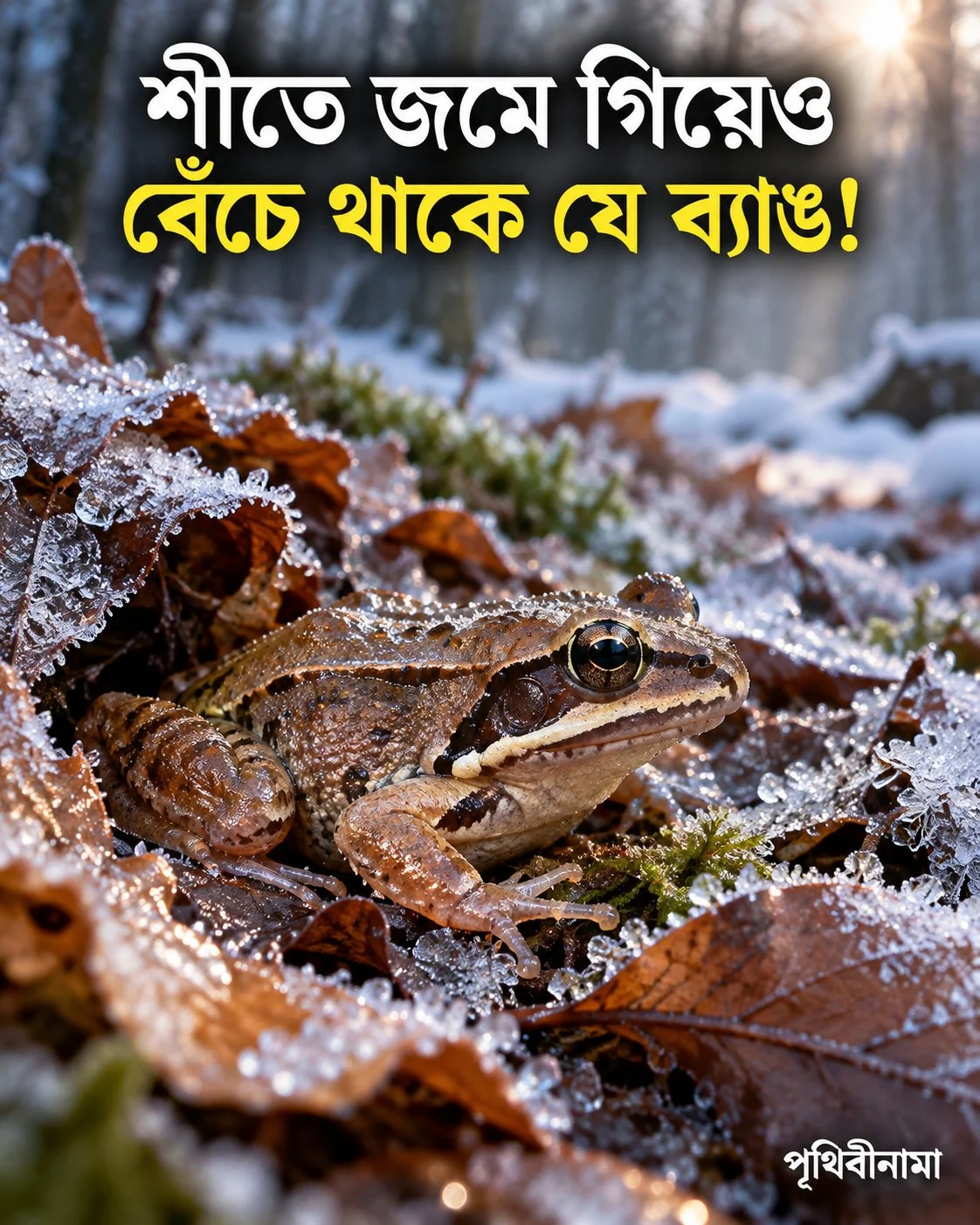 শীতে জমে গিয়েও বেঁচে থাকে যে ব্যাঙ! — নিবন্ধের চিত্র